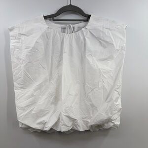 TELA ghiacciolo sleeveless puffed crop top in white size US XS NWOT $245